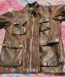 Belstaff Brad Leather Jacket Brown Men Small Xsmall IH RRL Motorcycle Cafe UK