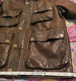 Belstaff Brad Leather Jacket Brown Men Small Xsmall IH RRL Motorcycle Cafe UK