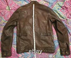 Belstaff Brad Leather Jacket Brown Men Small Xsmall IH RRL Motorcycle Cafe UK