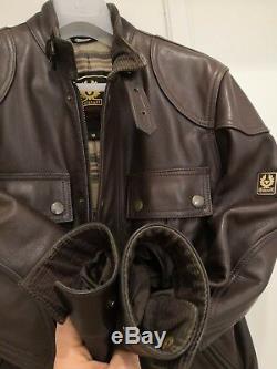 Belstaff Cougar Blouson Leather Jacket Size M Dark Brown