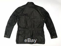 Belstaff England Roadmaster Waxed Wax Cotton Biker Jacket Mens Black 50 Large L