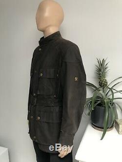 Belstaff Gold Label Roadmaster Waxed Wax Biker Jacket Dark Brown Mens XL 42 44