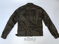 Belstaff Henfield Waxed Cotton Racer Biker Jacket Vintage Brown IT 48 UK 38 S M