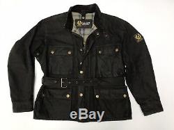 Belstaff International Trialmaster Short Wax Biker Jacket BLACK Medium M