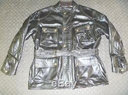 Belstaff Leather Jacket Black Panther Men's Medium M Authentic Motorcycle