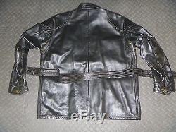 Belstaff Leather Jacket Black Panther Men's Medium M Authentic Motorcycle