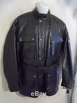 Belstaff Leather Panther Motorcycle Jacket Size XL