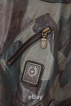 Belstaff Leathermaster Jacket Camouflage Camo George Clooney Cafe Racer Moto L