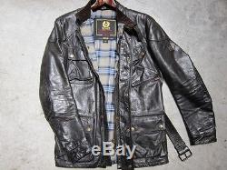 Belstaff Men's Brown Motorcycle Leather Jacket, Size M
