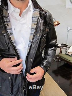 Belstaff Men's Brown Motorcycle Leather Jacket, Size M