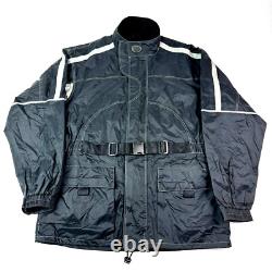 Belstaff Mens Motorcycle Belt Jacket PVC Nylon Vented Pockets A2770 Black Large