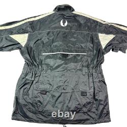 Belstaff Mens Motorcycle Belt Jacket PVC Nylon Vented Pockets A2770 Black Large