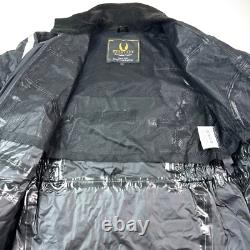 Belstaff Mens Motorcycle Belt Jacket PVC Nylon Vented Pockets A2770 Black Large
