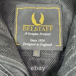 Belstaff Mens Motorcycle Belt Jacket PVC Nylon Vented Pockets A2770 Black Large