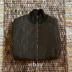 Belstaff Merino Wool Hybrid Puffer Jacket Full Zip Olive Green Men's Medium M