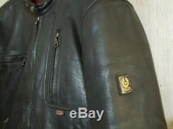 Belstaff Montana Leather Motorcycle Jacket Size 42 Thermal Liner