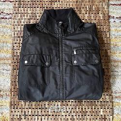 Belstaff Motorcycle Jacket Black Full Zip Riding Biking Men's Size XL