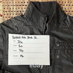 Belstaff Motorcycle Jacket Black Full Zip Riding Biking Men's Size XL