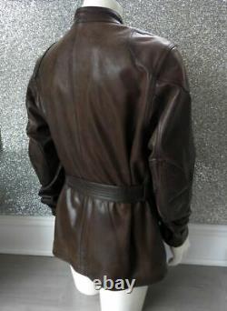 Belstaff Panther 1966 Dark Brown Leather Jacket UK XL 24 P2P