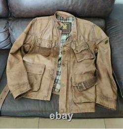 Belstaff Panther 1966 Leather Jacket, Antique Cuero, Malenotti, Size XXXL