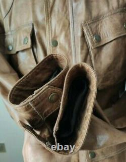 Belstaff Panther 1966 Leather Jacket, Antique Cuero, Malenotti, Size XXXL