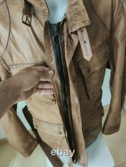 Belstaff Panther 1966 Leather Jacket, Antique Cuero, Malenotti, Size XXXL