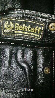 Belstaff Panther Leather Jacket Coat Small Black Made in Italy Original- V. Heavy