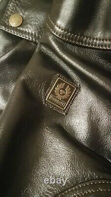 Belstaff Panther Leather Jacket Coat Small Black Made in Italy Original- V. Heavy