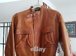Belstaff Panther Leather Jacket XXL 46 48 RARE! Cognac Brown 58