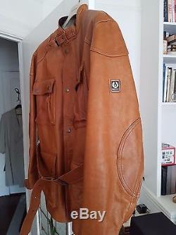 Belstaff Panther Leather Jacket XXL 46 48 RARE! Cognac Brown 58