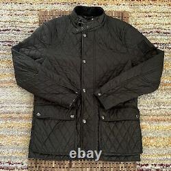 Belstaff Pathfield Diamond Quilted Motorcycle Full Zip Snap Jacket Green XL