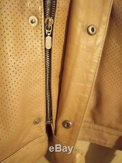 Belstaff Perforated Cougar Leather Motorcycle Jacket Size 44 Uks