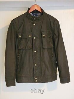 Belstaff Racemaster Waxed Cotton Moto Jacket Men's Medium US38/EU48 Faded Olive