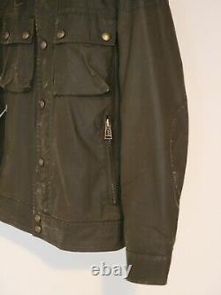 Belstaff Racemaster Waxed Cotton Moto Jacket Men's Medium US38/EU48 Faded Olive