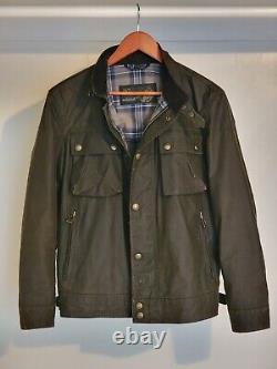 Belstaff Racemaster Waxed Cotton Moto Jacket Men's Medium US38/EU48 Faded Olive