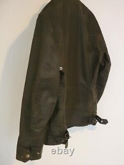 Belstaff Racemaster Waxed Cotton Moto Jacket Men's Medium US38/EU48 Faded Olive