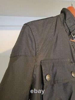 Belstaff Racemaster Waxed Cotton Moto Jacket Men's Medium US38/EU48 Faded Olive