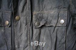 Belstaff Roadmaster Black Waxed Cotton Motorcycle Jacket Made In Italy XL
