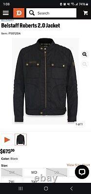 Belstaff Roberts 2.0 Waxed Cotton Motorcycle Jacket Size 46 Small