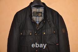 Belstaff Trialmaster 1948 Men's Black Waxed Cotton Biker Jacket Size US 46 IT 56