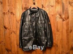 Belstaff Trialmaster Vintage Cafe Racer Motorcycle Biker Leather Jacket 48 XXL