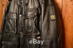 Belstaff Trialmaster Vintage Cafe Racer Motorcycle Biker Leather Jacket 48 XXL