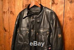 Belstaff Trialmaster Vintage Cafe Racer Motorcycle Biker Leather Jacket 48 XXL