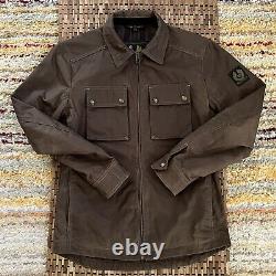 Belstaff Waxed Lined Motorcycle Riding Biker Jacket Full Zip Brown Men's Small A