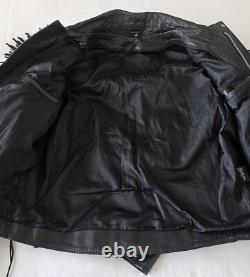 Biker Leather Jacket Fringes SZ 46 Western Motorcycle Rock
