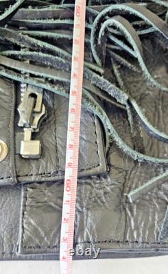 Biker Leather Jacket Fringes SZ 46 Western Motorcycle Rock