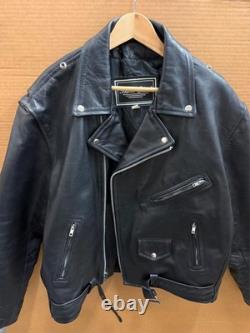 Biker Skins Men's Black Leather Motorcycle Jacket Size 52 28 Length (US XL-XXL)