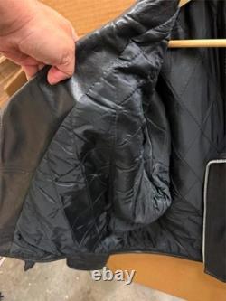 Biker Skins Men's Black Leather Motorcycle Jacket Size 52 28 Length (US XL-XXL)