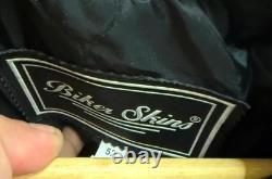 Biker Skins Men's Black Leather Motorcycle Jacket Size 52 28 Length (US XL-XXL)