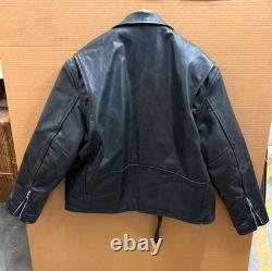 Biker Skins Men's Black Leather Motorcycle Jacket Size 52 28 Length (US XL-XXL)